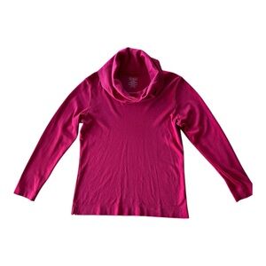 LL Bean Red Berry Size Small Long Sleeve Loose Turtleneck